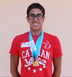 John Bodden earned three Carifta medals at the swimming championships for his performance in the 5k Open Water, 1,500m freestyle and 4x200m relay. - PHOTO: ALMA CHOLLETTE