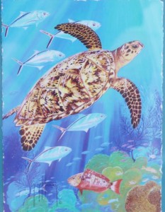 One of the Guy Harvey paintings up for auction this weekend.