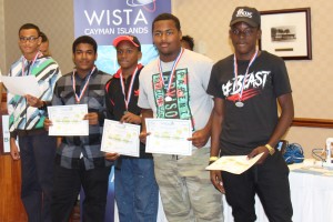 The winning team, John Gray Bolts: Zeb Yanez-Bush, Jai Dixon-McKenzie, Ethan Stewart, John Tatum and Najae Gordon. – PHOTO: JAMES WHITTAKER