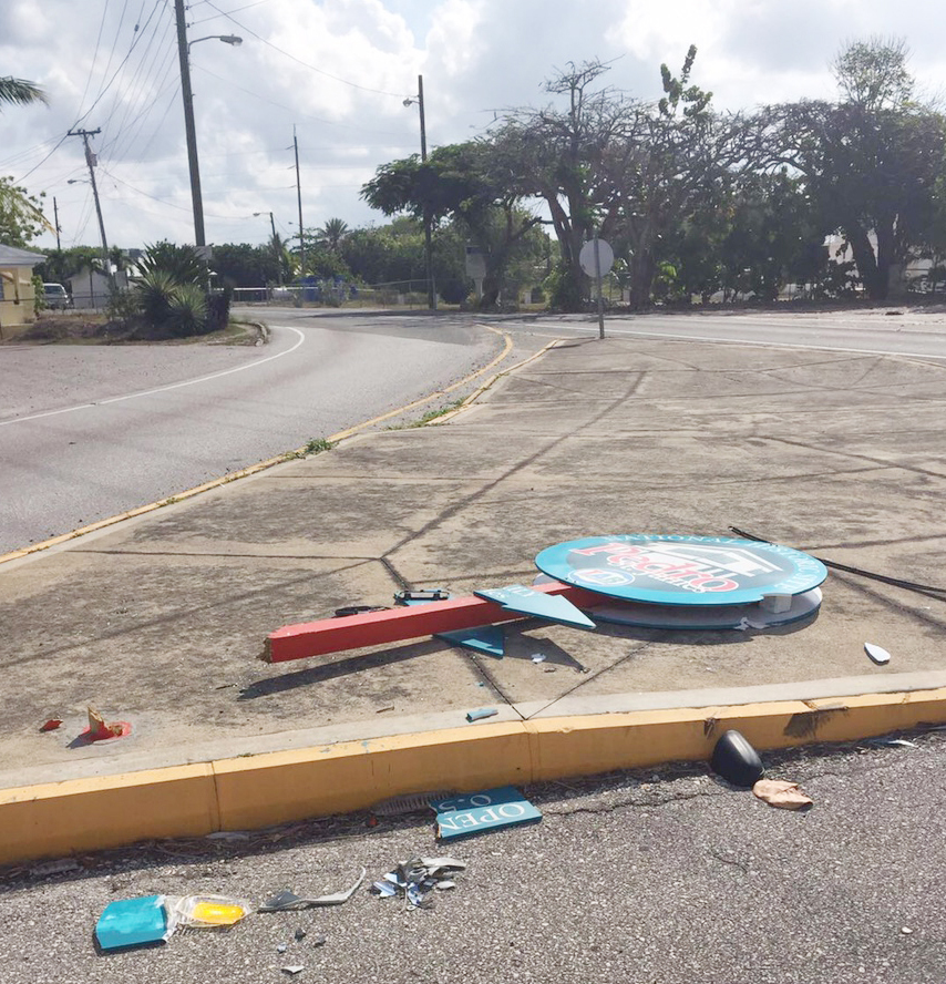 The Pedro sign has been knocked down for a second time.
