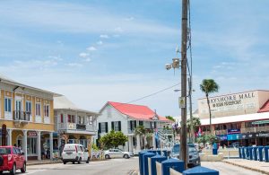 Closed-circuit television cameras watch over Harbour Drive in George Town. – Photos: Taneos Ramsay
