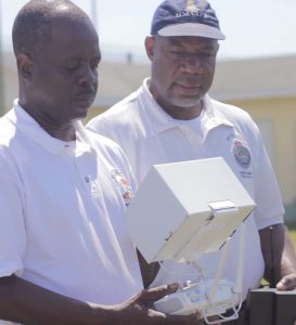 Prison officers train on the drone for surveillance around the prison.
