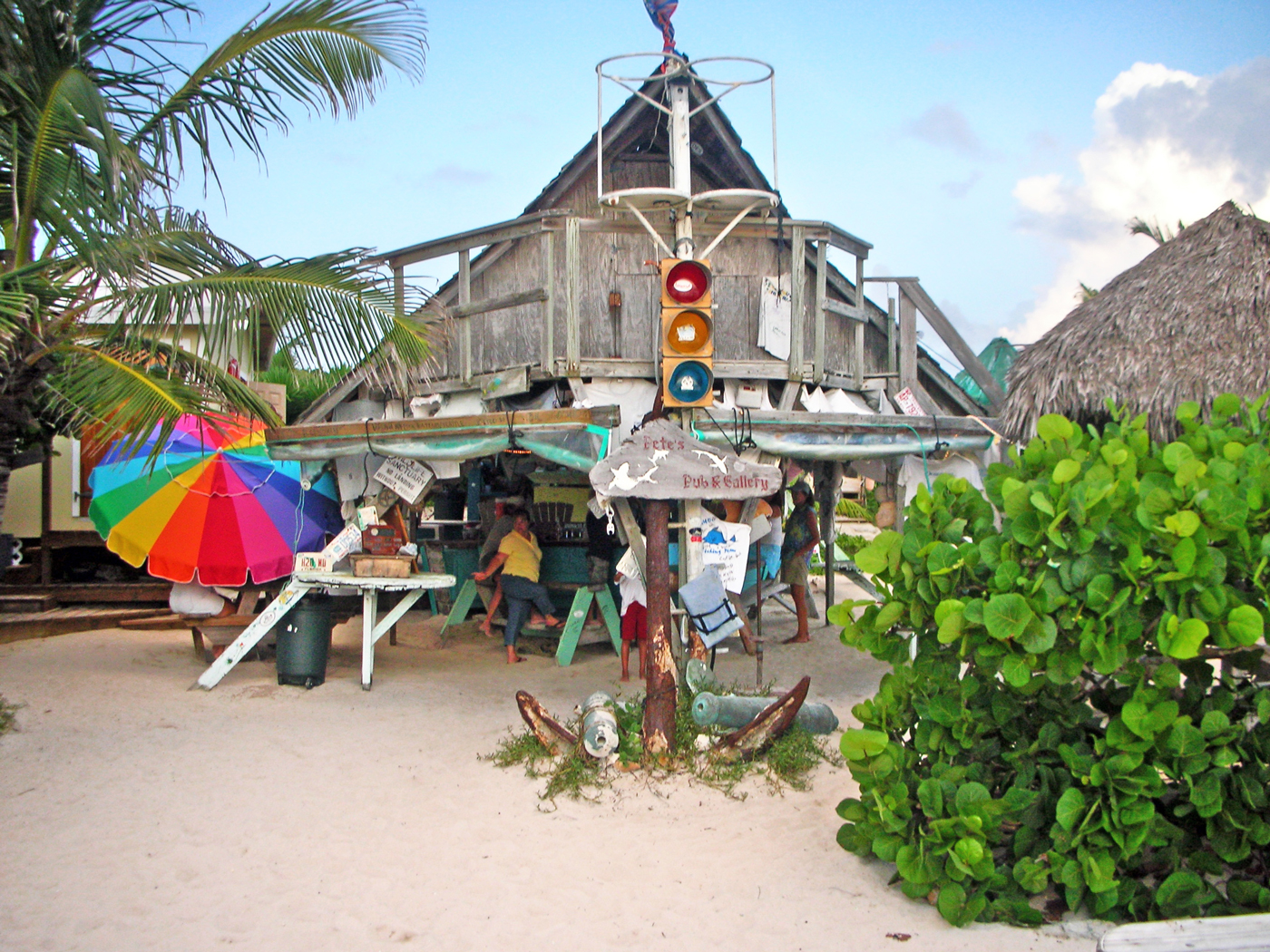 Pete's Pub in the Bahamas is a riot of color with no discernable theme.