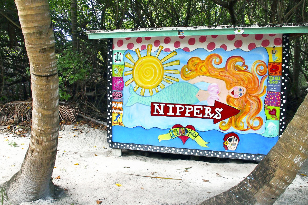 This way to Nippers, Bahamas.