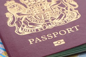 Electronic passports are marked by a symbol on the cover.