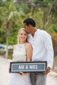 Newlyweds Mr. and Mrs. Carcamo pose on their wedding day. PHOTO: Rebecca Davidson.