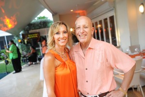 Renee and Joe Imparato don the theme colors.