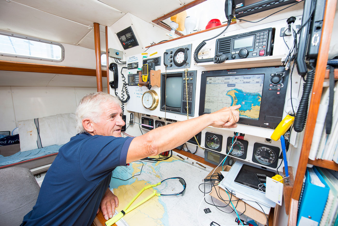 Keith White describes some of the challenges he had sailing into Grand Cayman, as navigational buoys were in the wrong place. - PHOTO: TANEOS RAMSAY