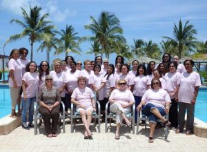 The retreat participants poolside at the Grand Caymanian Holiday Inn.