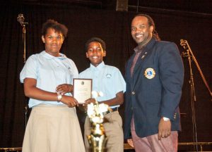 Representatives from Savannah Primary School accept the award in 2015 for the best choir in the Junior category.