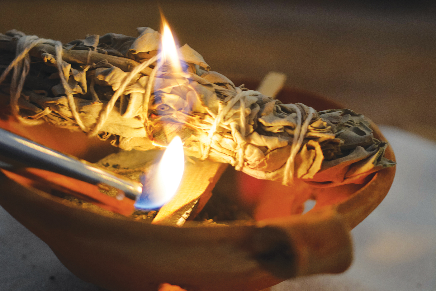 Smoking white sage is said to cleanse and purify, clearing the body, mind and spirit of any negativity.