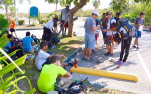 Participants take a break before tackling the Pedro Castle worksheet.