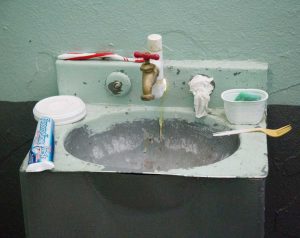 A sink in one of the cells
