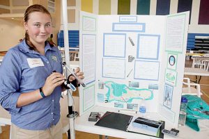 Georgina Healey won third prize in her category for her project on testing the salinity of coastal waters.