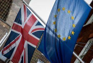 The British and European flags fly outside Europe House, the European Parliament's British offices, in central London. - Photo: AP