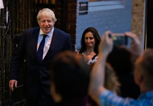 British MP Boris Johnson and his wife Marina are photographed as they arrive to vote in Thursday's EU referendum in London. - Photo: AP