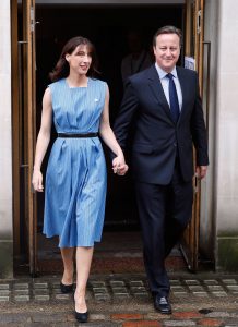 Britain's Prime Minister David Cameron and his wife Samantha leave after voting in the EU referendum in London on Thursday. - Photo: AP