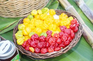 Scotch bonnet peppers and vinegar are used to make the spicy sauce.