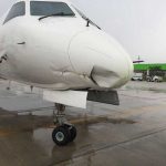 Saab plane damaged for second time at airport
