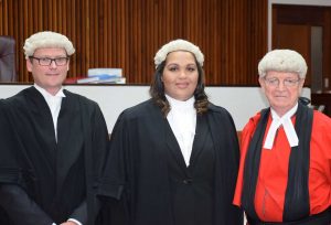 Maples and Calder Partner Matthew Crawford, Katrina Watson and Justice Charles Quin.