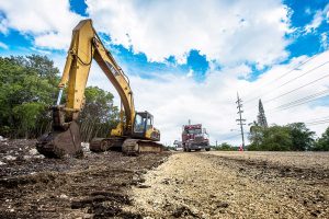Heavy machinery is in place to widen the Linford Pierson Highway. - PHOTO: TANEOS RAMSAY