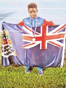 Anthony Chin Jr. won silver in the U-9 Boys long jump.