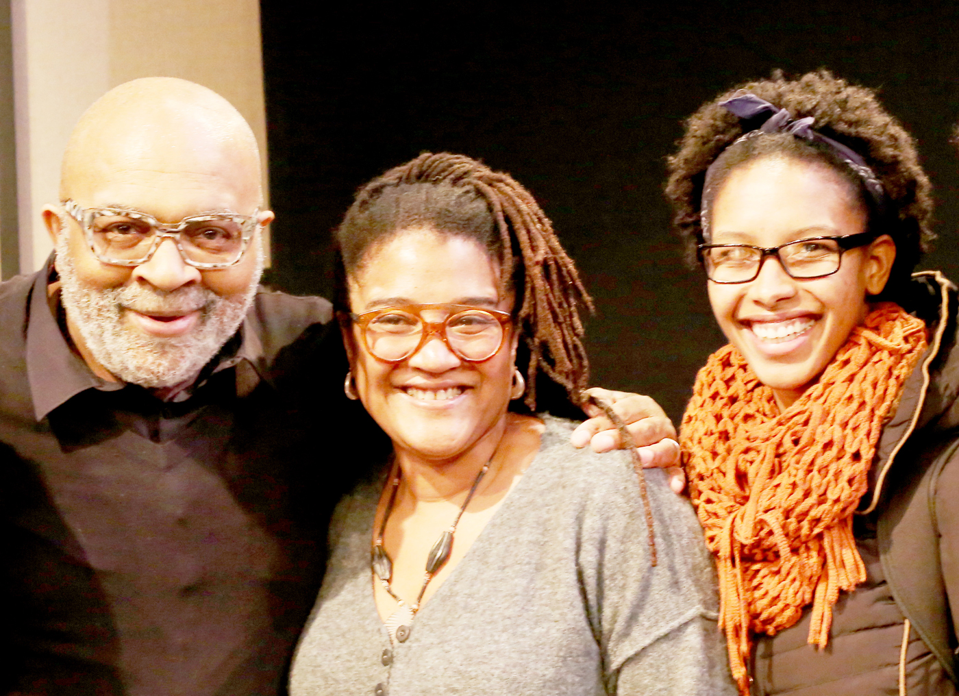 From left, director Dennis Hilton-Reid, playwright Lynn Nottage and actress Caitlin Tyson.