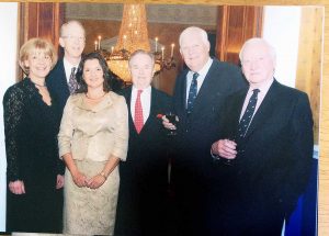 Four Cayman Islands governors, including Thomas Russell, far right, attended a 2008 reception for the London office. Pictured, from left, are Mary Chandler-Allen, Bruce Dinwiddy (former governor), Jennifer Dilbert, and former governors John Owen, Michael Gore and Mr. Russell.