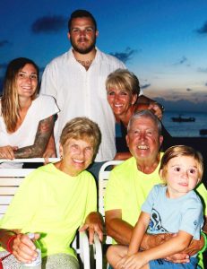 Four generations: Rodrigo and Barbara Rojas with great-grandson Brody, seated, daughter Mary Ellen in back row on right, granddaughter Carly and her husband Taylor.