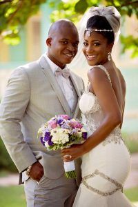 Sophia Flowers and Peter Lewison were married on Tiki Beach in West Bay. – PHOTOS: REBECCA DAVIDSON