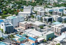 Tax information exchange updates An aerial view of the business area of downtown George Town, Grand Cayman