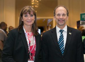 Chief Officer of the Ministry of Health Jennifer Ahearn and Caribbean Public Health Agency Executive Director Dr. James Hospedales, who delivered opening speeches at the Cayman Healthcare Conference.