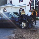 Six people hospitalized, released in three-car crash