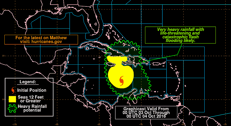 The National Hurricane Center's Marine Graphicast as of Monday morning. 