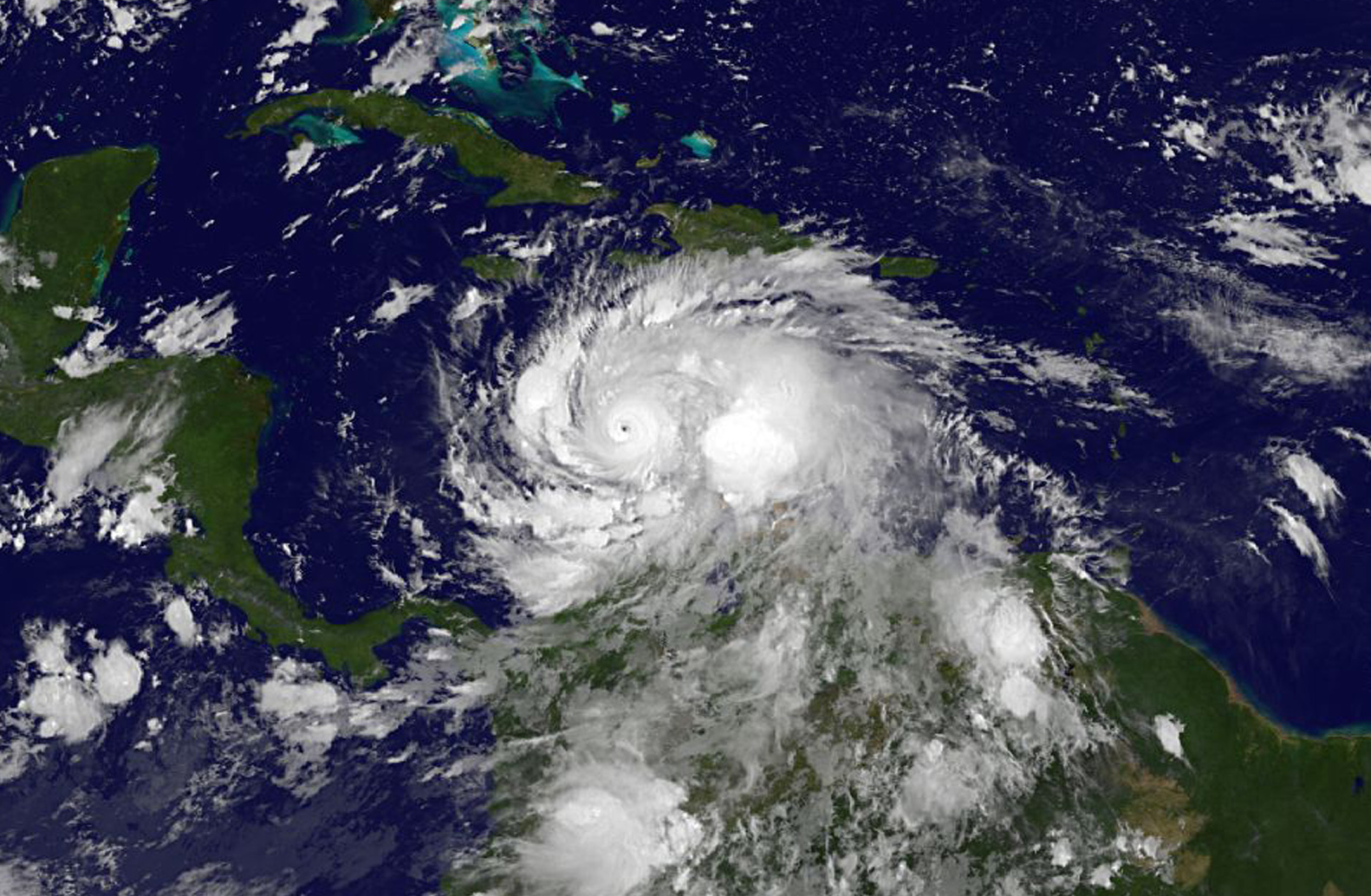 NOAA's GOES-East satellite captured a visible-light image of Hurricane Matthew on Sunday, Oct. 2. Credits: NASA/NOAA GOES Project