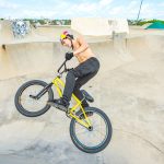 BMX stunt riders show their skills