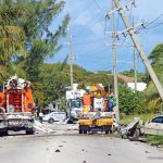 UPDATED: Power restored in most of West Bay after car knocked down pole