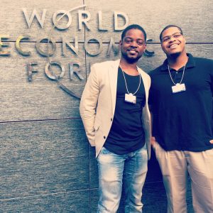 Tedrick Green, left, at the World Economic Forum.