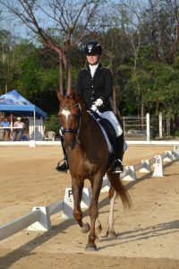 Dr. Alexandra 'Lexi' Bodden in dressage demonstration.
