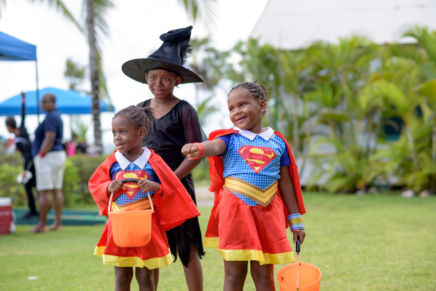 Thes cute supergirls were excited to be at the Spookfest.