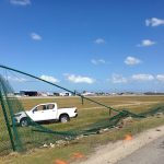 Collision takes down airport fence