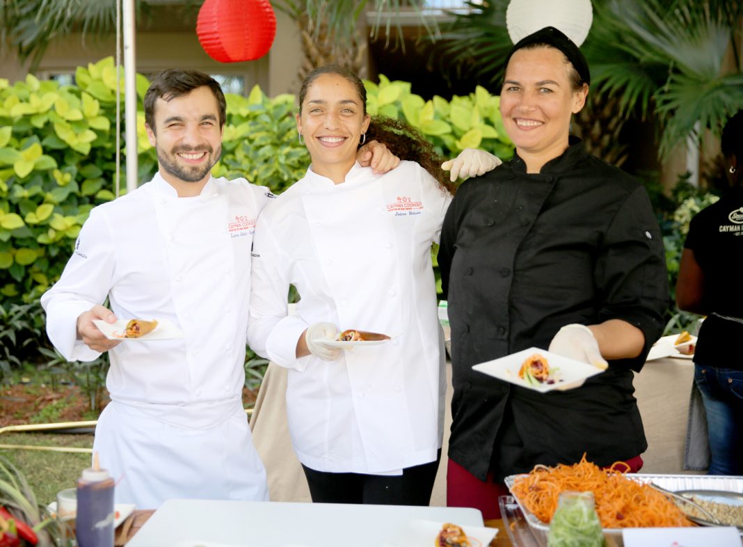 Chefs-Lucas-Julien,-Jolene-Nelson-and-Britta-Bush-offer-up-Malaysian-street-food