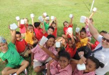 Principal, students share cup of cocoa