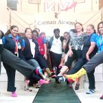 Airline staff show off socks for a cause