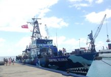 Sea Shepherd anti-poaching vessel docks in Grand Cayman