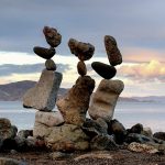 Rock stacks at Blow Holes convey message