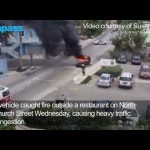 Car fire blocks North Church Street traffic