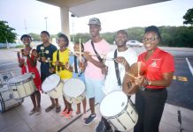 Drum practice ends day with a bang