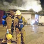 Lightning strikes prison storage building