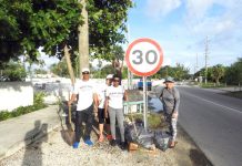Community team on roadside cleanup duty